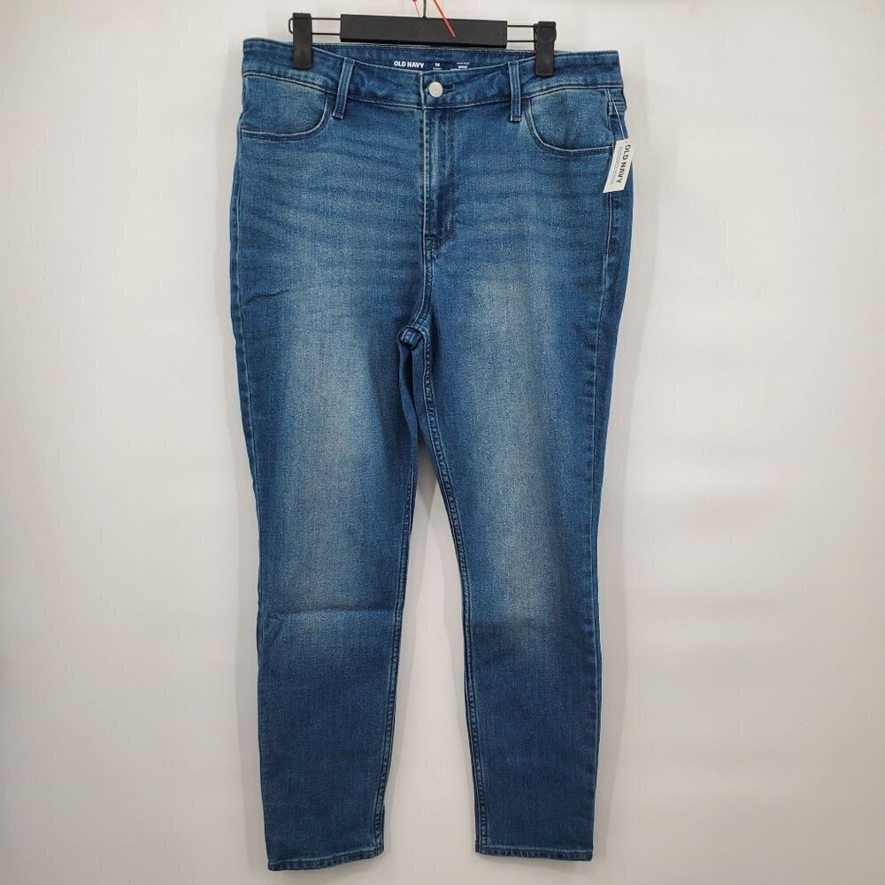 Old Navy High Rise Wow Super Skinny Denim Jeans Women Size 14 Short NWT Stretch - Picture 3 of 15